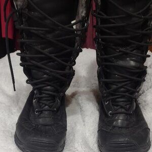 UGG AUSTRALIA ADIRONDACK BLACK WATERPROOF BROWN SUEDE UPPER LACE UP FAUX FUR W9